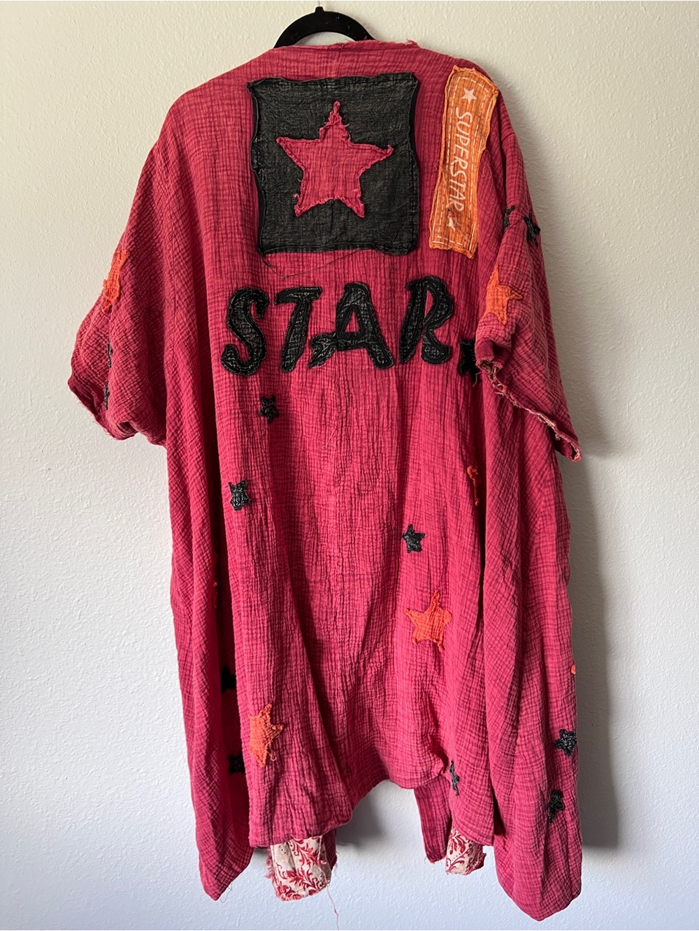 Oli & Hali Starry Night Kimono Duster Jacket Embroidered Stars OS - Picture 7 of 7